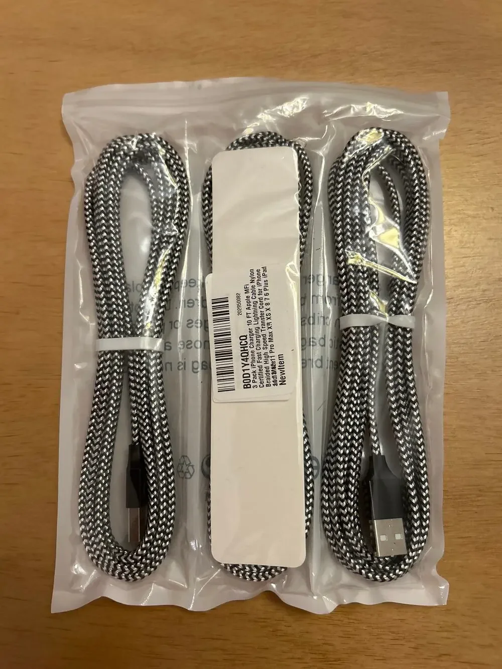 New 3pk iPhone Fast Charge Lightning Cable 10ft for 11pro Max XR XS X 8 7 6 Plus